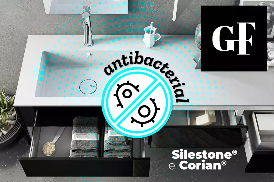 Gieffe bathrooms with antibacterial tops