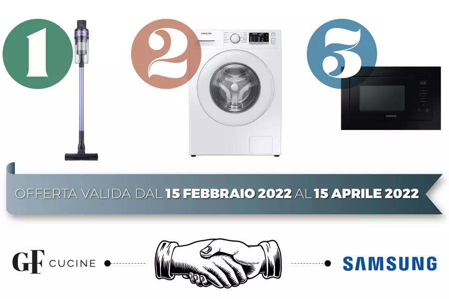 OFFERTA SAMSUNG: ACQUISTA UNA CUCINA E SCEGLI IL TUO ELETTRODOMESTICO IN REGALO