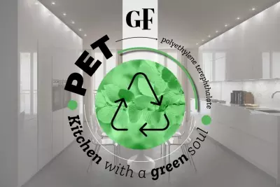 Gieffe kitchens in PET: polyethylene terephthalate. The kitchen goes green!