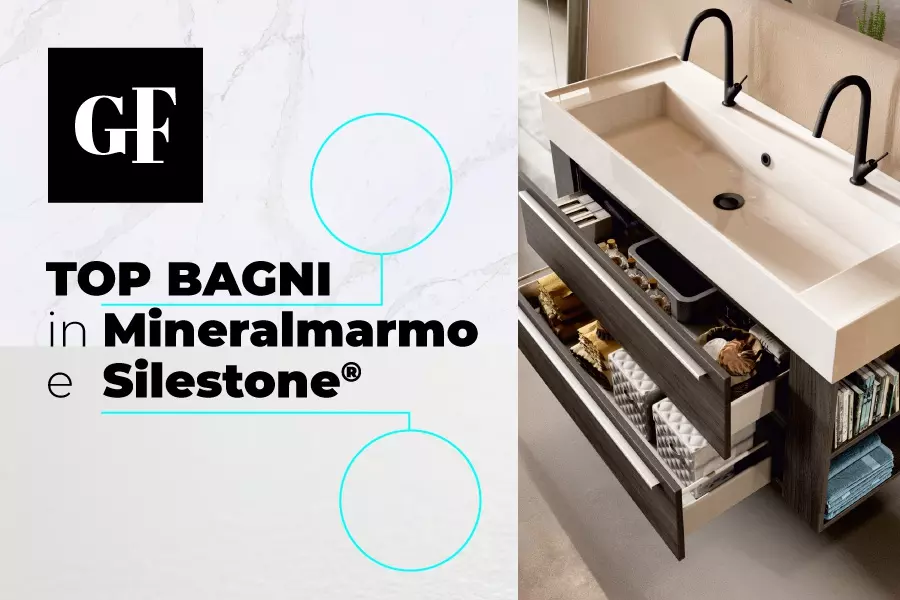 Gieffe bathroom tops in Silestone and "Mineralmarmo"